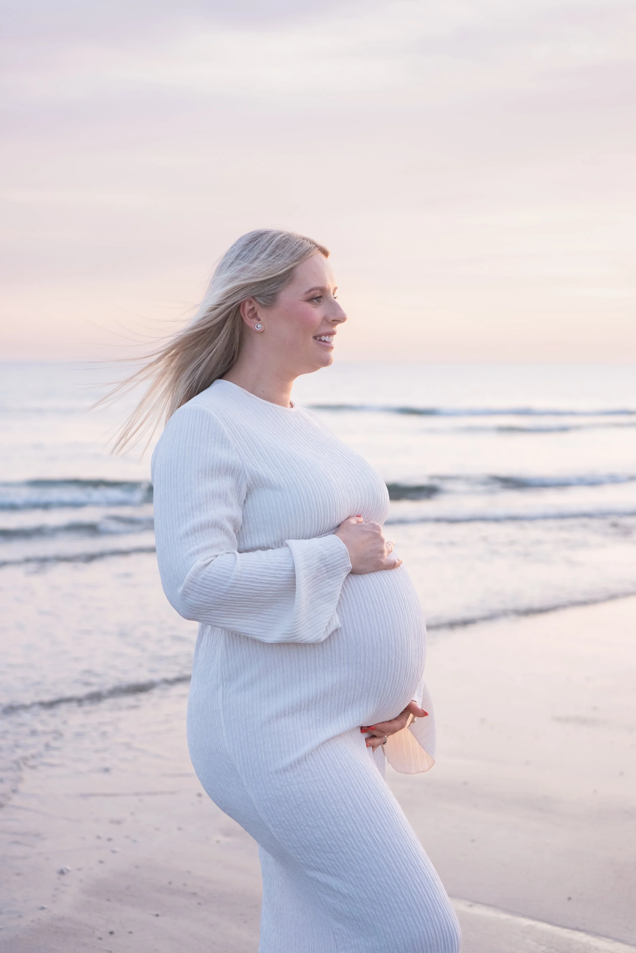 Jersey photographer - sunset beach maternity photoshoot