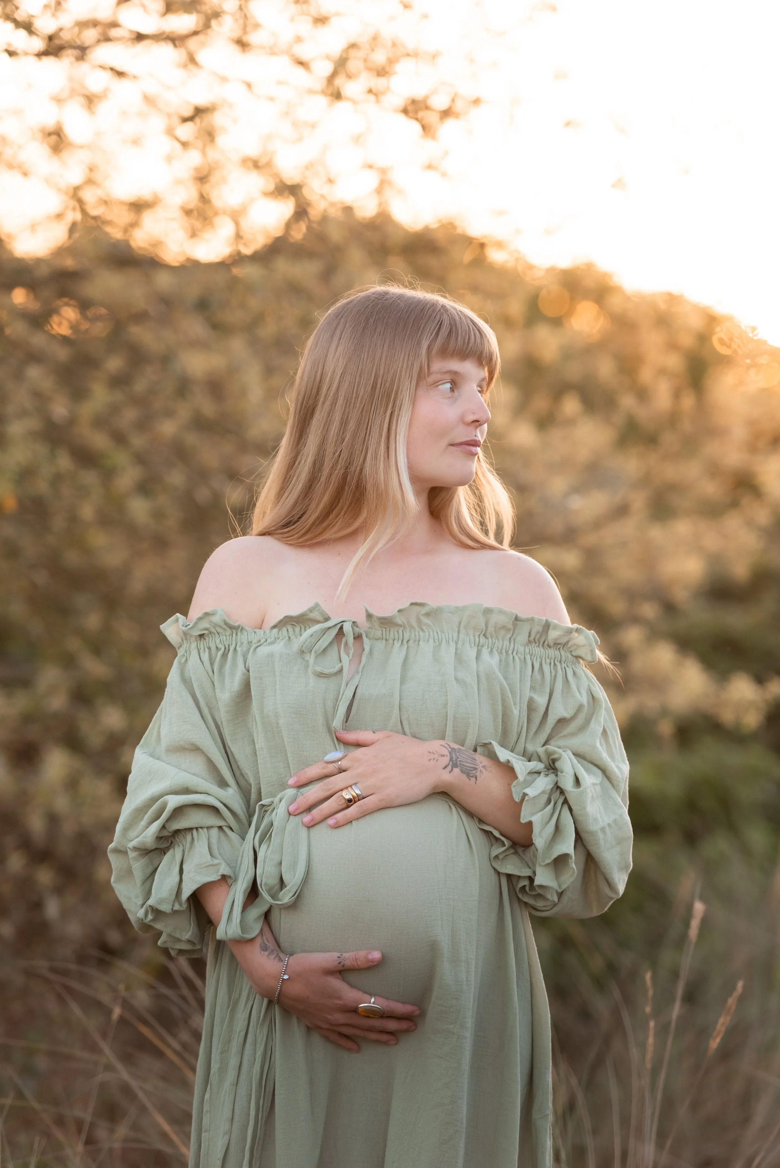 Jersey photographer - maternity photo amongst trees
