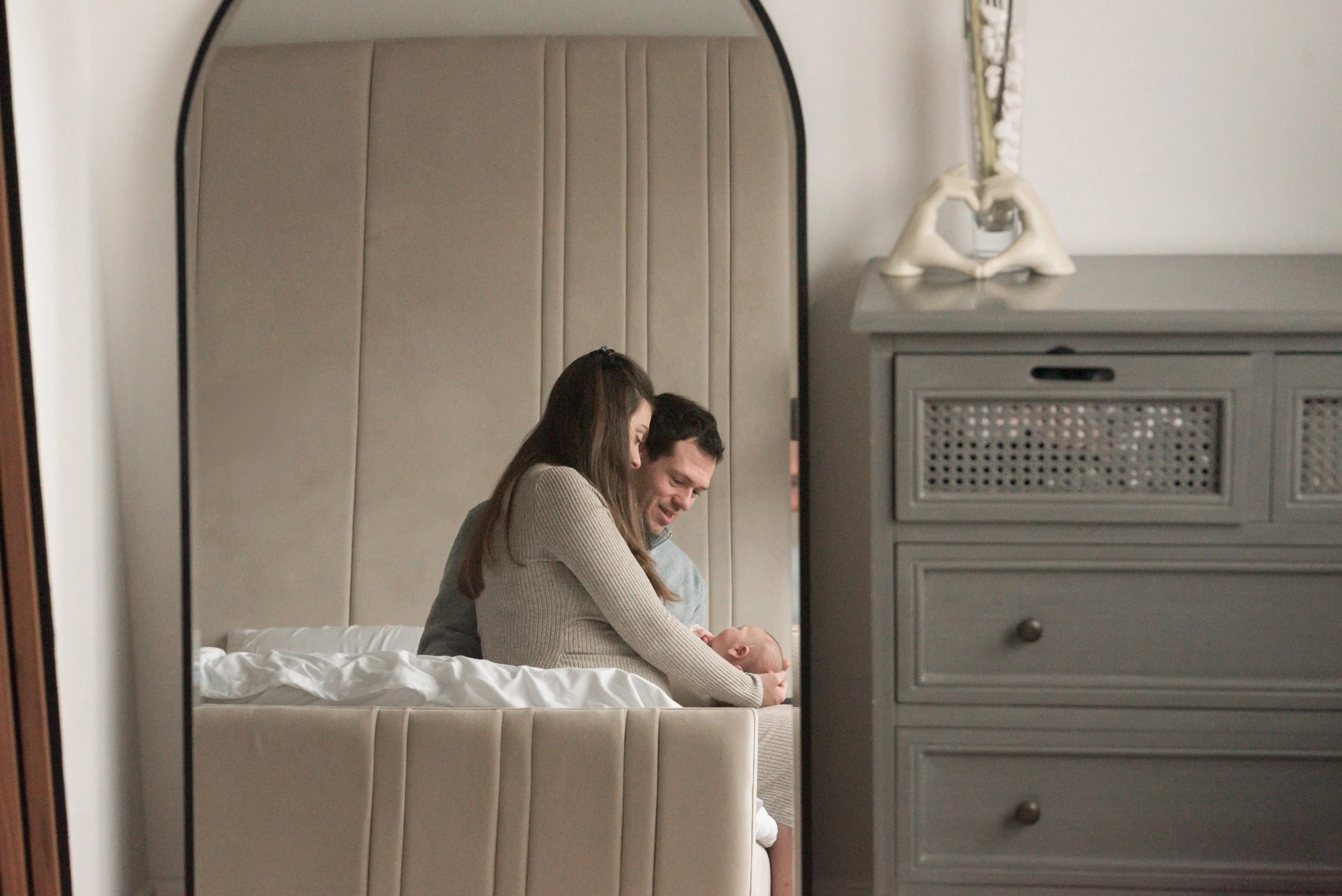 Jersey photographer - newborn in bedroom