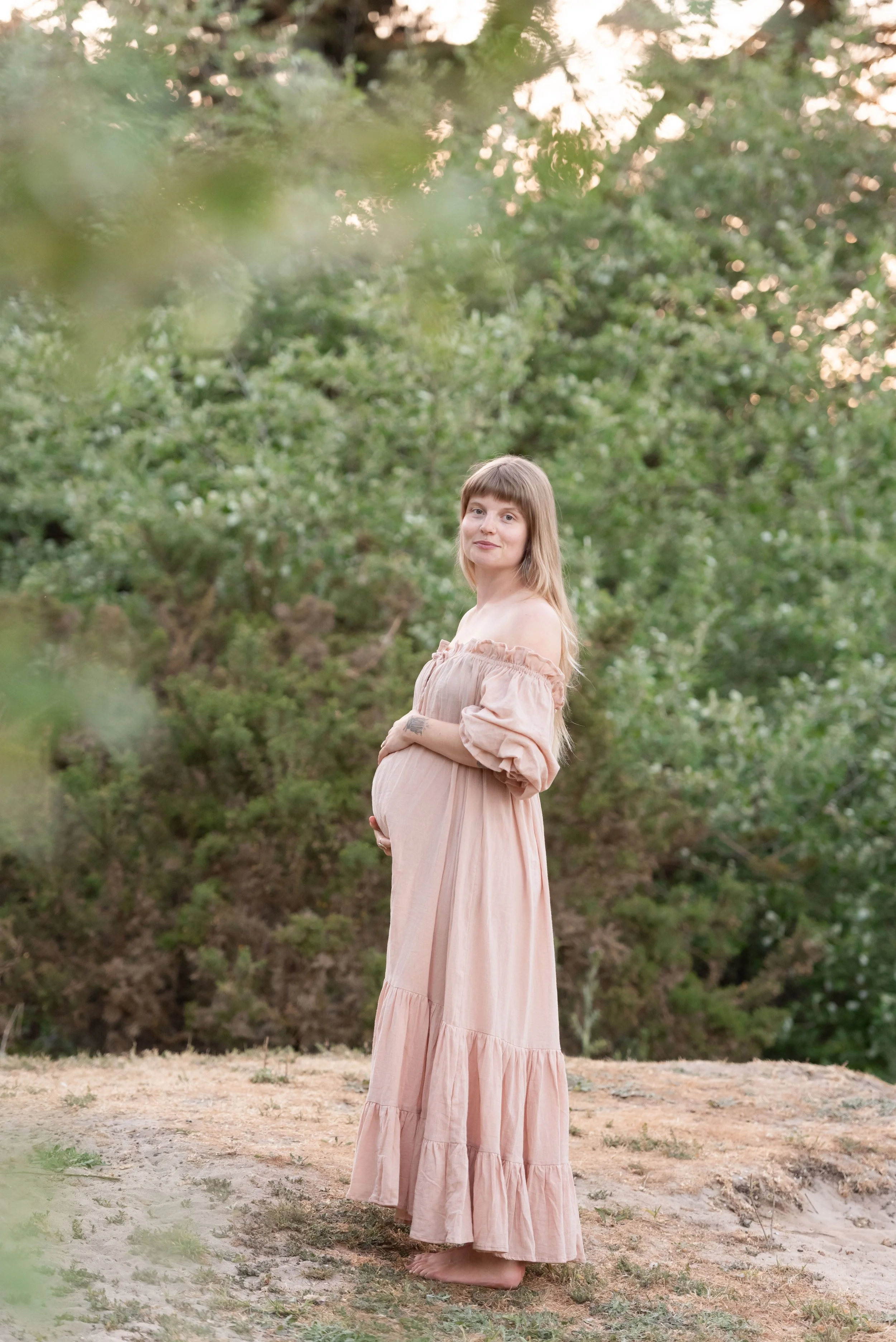 Jersey photographer - client dress in chai colour