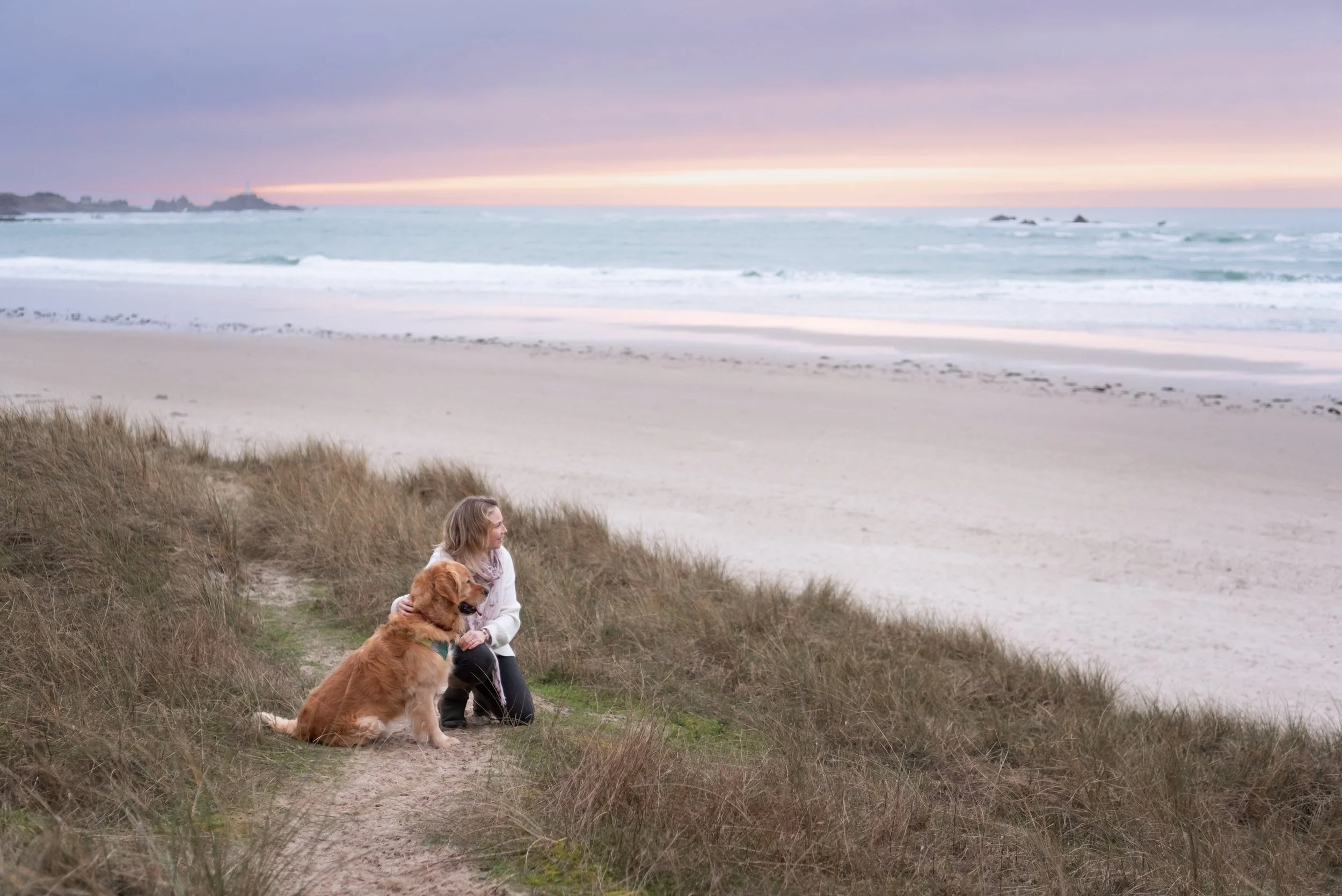 Jersey photographer - dog photoshoot at sunset