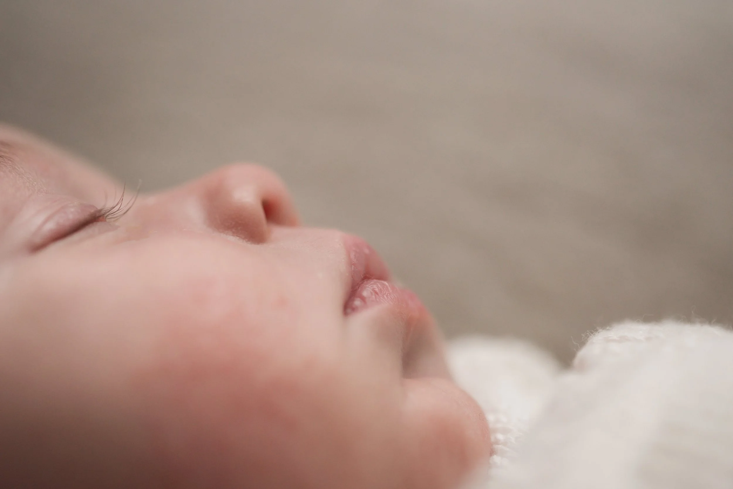 Jersey photographer - close up of newborn face