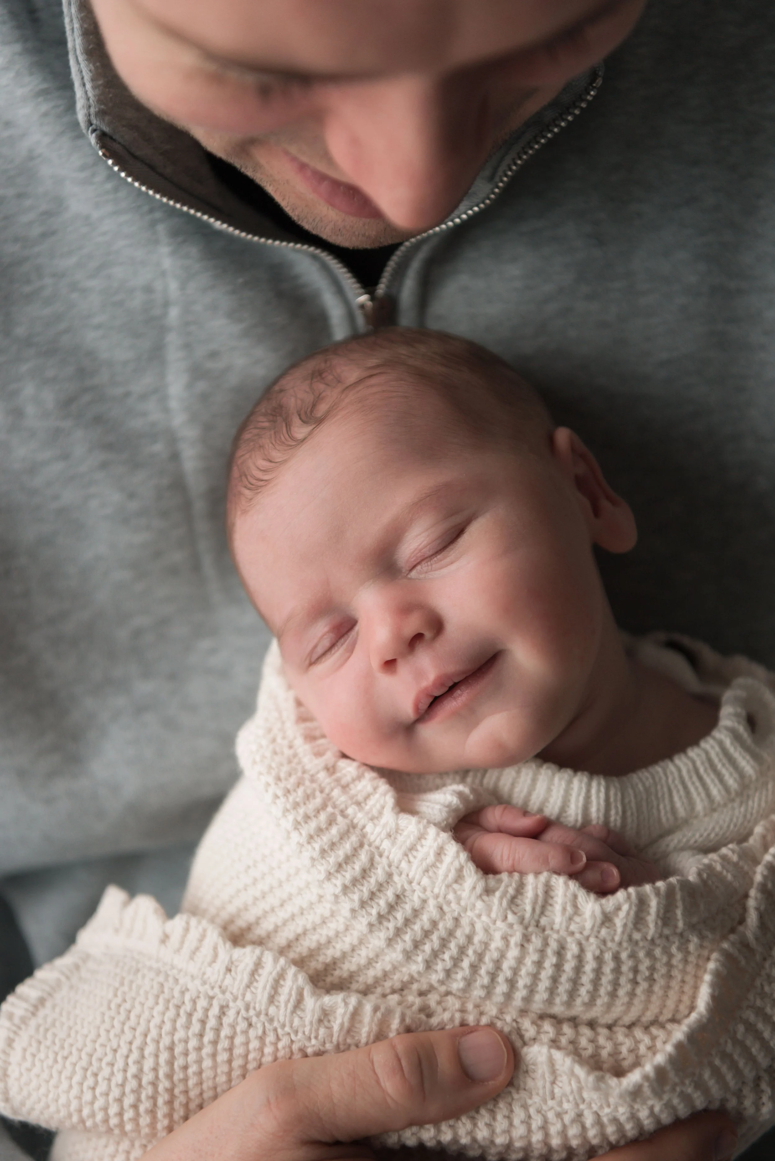 Jersey photographer - newborn girl with daddy