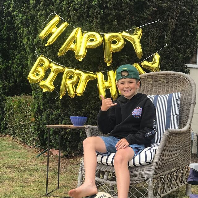 This kid has been waiting to hit double digits for years! TEN at last! 
Thank you for the early drive by yesterday and all the wishes! 
Night needed with a face plant in the trampoline, lots of blood and 3 loose permanent teeth. This is 10!