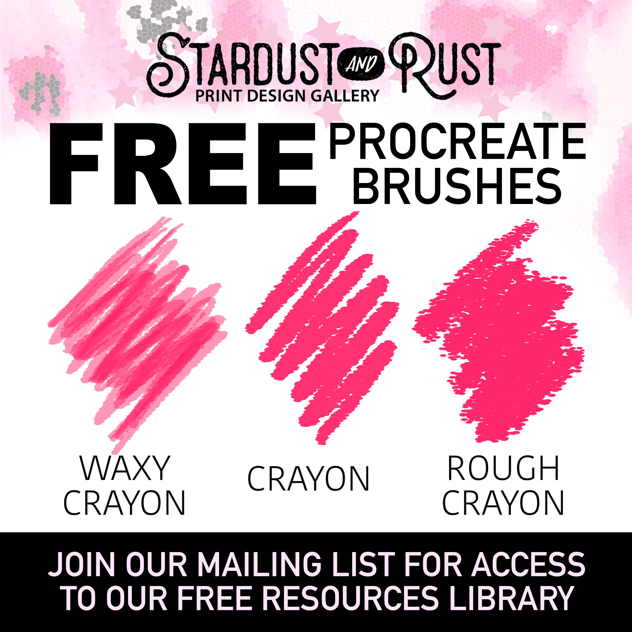 Stardust and Rust Crayon Procreate Brushes