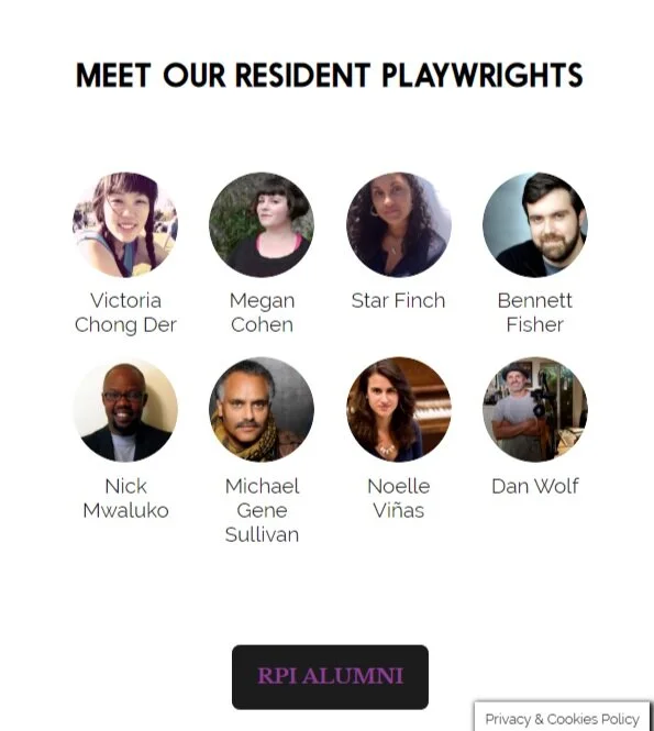 Website section displaying the writers