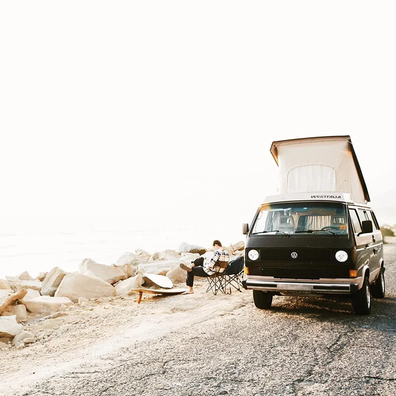 Our ’84 Westfalia Van helping us live out ‘70s hippie dream life