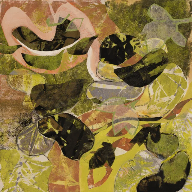   Blown Around     24” x 24” x 1.5”    Mixed Media on Wood Panel 