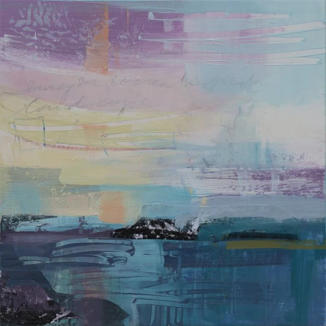   Bands of Blue      12” x 12” x 1.5”    Mixed Media on Wood Panel 