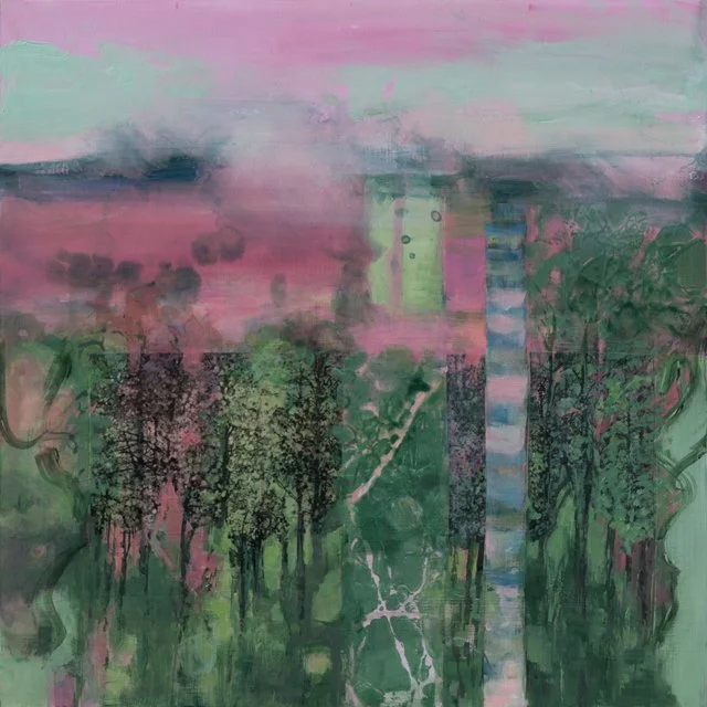   Sunset Dreams     24” x 24” x1.5”    Mixed Media on Wood Panel 