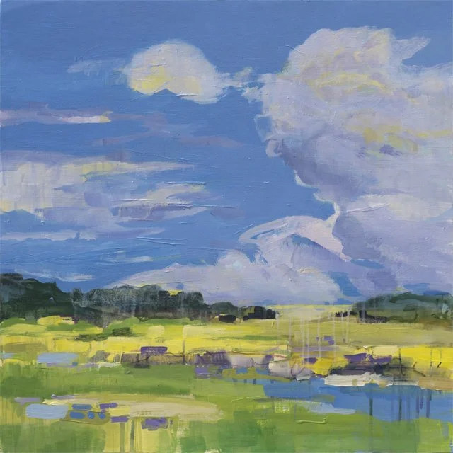   Dancing Around the Sun     36” x 36” x 1.5”    Mixed Media on Wood Panel 