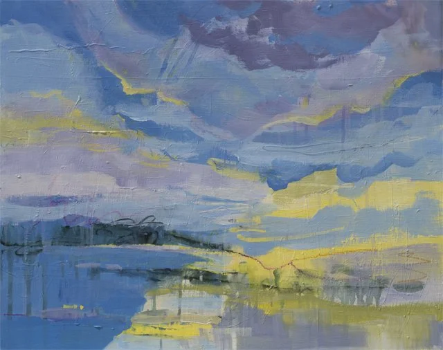   Sunset’s Parting Smile     24” x 30” x 1.5”    Mixed Media on Wood Panel 