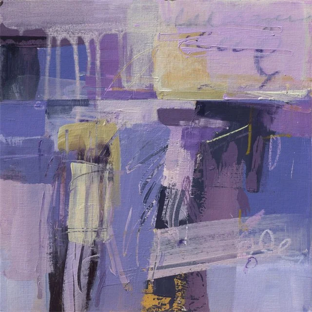   Fields of Purple     12" x 12"    Mixed Media on Wood Panel 