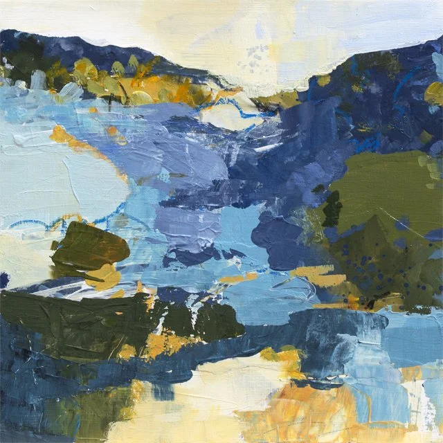   Over the Ridge     12” x 12” x 1.5”    Mixed Media on Wood Panel 