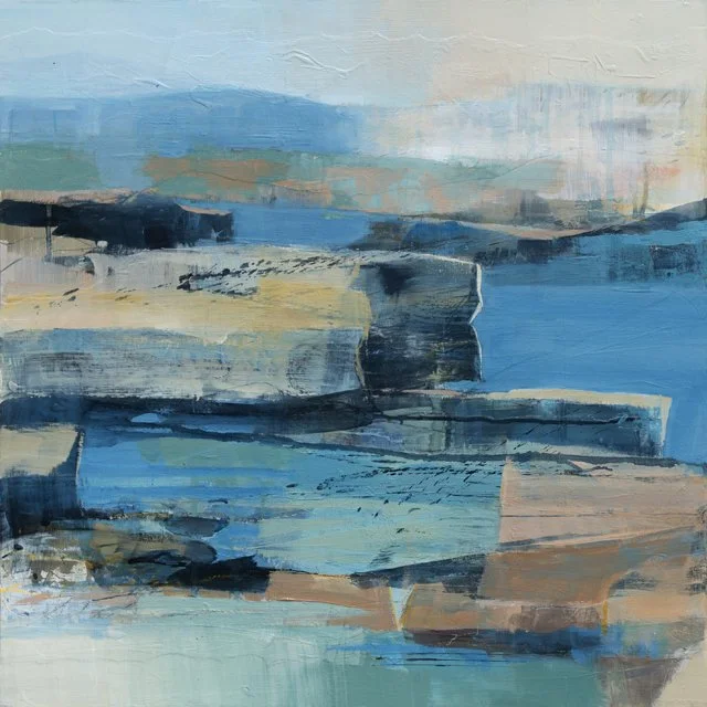   Silver Lining     24” x 24” x 1.5”    Mixed Media on Wood Panel 