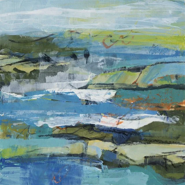   Between Water and Sky     12” x 12” x 1.5”    Mixed Media on Wood Panel 