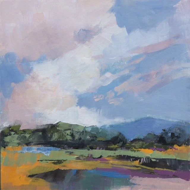   Soft Weather Over Wild Bloom     12” x 12” x 1.5”       Mixed Media on Wood Panel 