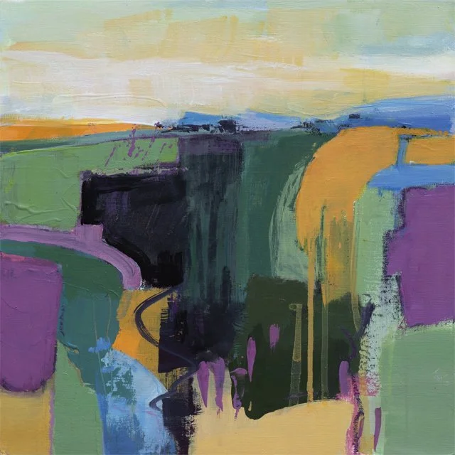  Where Colors Let Go     12” x 12” x 1.5”    Mixed Media on Wood Panel 