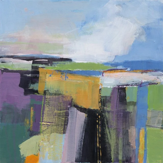   Soft Collapse of Spring     12” x 12” x 1.5”    Mixed Media on Wood Panel 