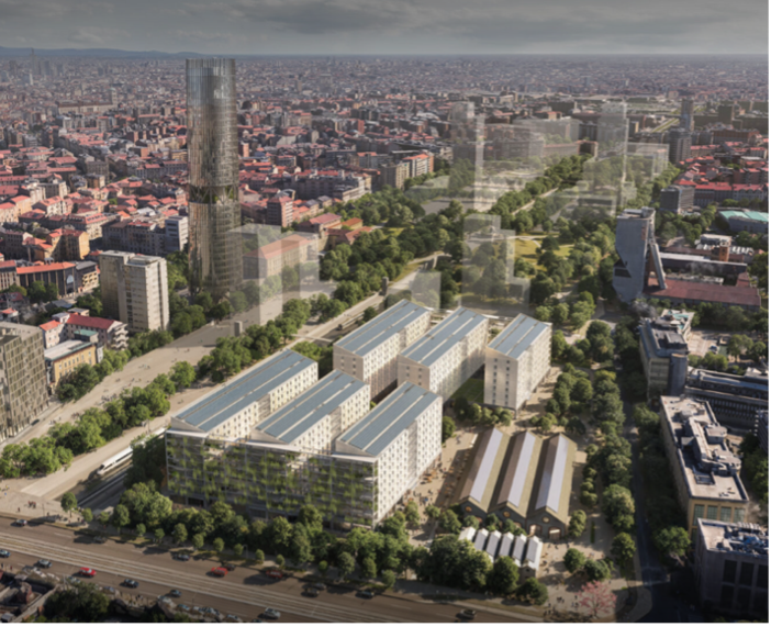 Rendering of Milano Cortina Olympic Village by som.com