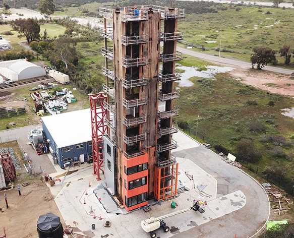 10-story mass timber building being tested at one of the largest shake tables, UCSD, Photo credit: University of San Diego