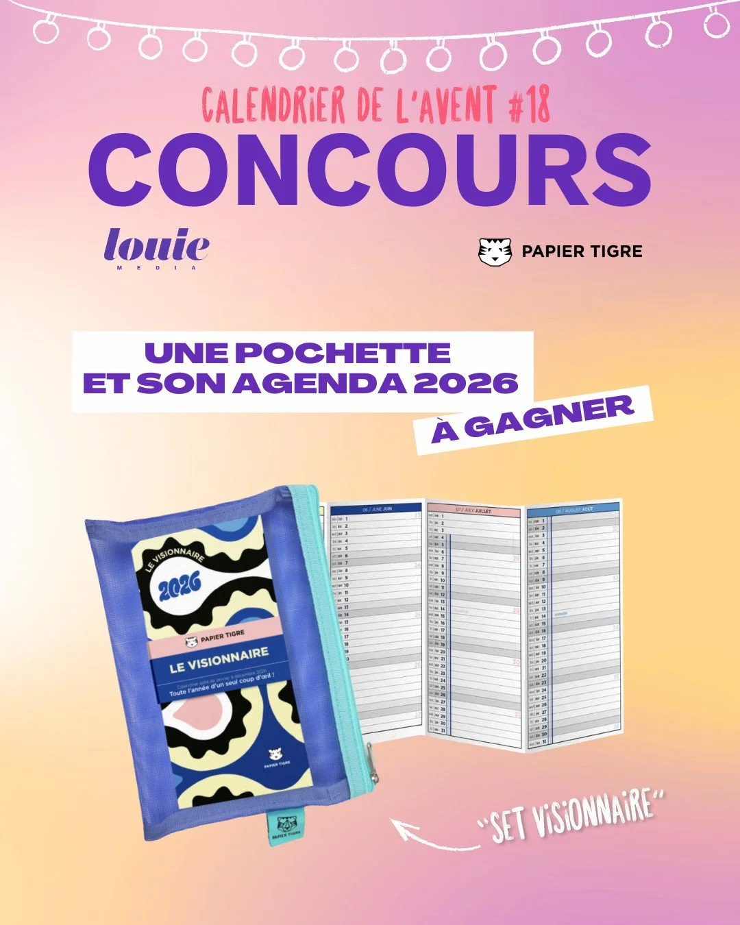 🎁CALENDRIER DE L&rsquo;AVENT 🎁
Pour d&eacute;marrer 2026 du bon pied, rien de tel qu&rsquo;un joli agenda sign&eacute; @papiertigram pour garder en t&ecirc;te tous vos projets ! 📆

C&rsquo;est pourquoi nous vous offrons le &ldquo;Set visionnaire 2