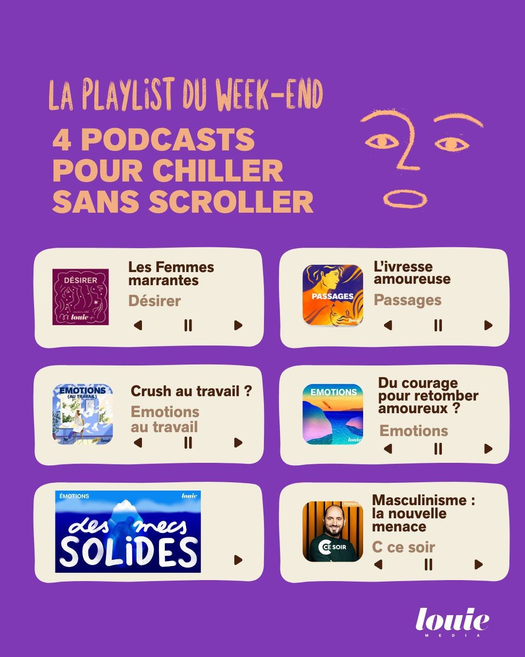 Quatre podcasts pour parler d&rsquo;amour, de rupture, de d&eacute;sir&hellip; et de cette nouvelle virilit&eacute; qui inqui&egrave;te. 

&Agrave; &eacute;couter dans &Eacute;motions, Passages, D&eacute;sirer et m&ecirc;me sur le plateau de C ce soi