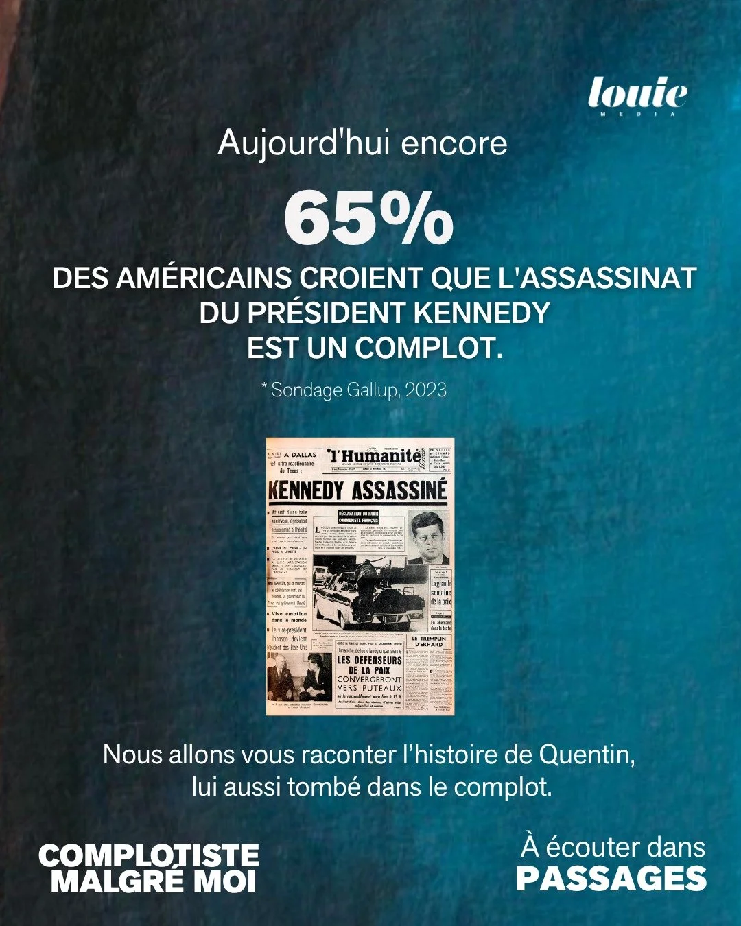 Connaissez-vous la th&eacute;orie du 2e tireur ?
Le 22 novembre 1963, le pr&eacute;sident Kennedy est assassin&eacute; sous les yeux de centaines de t&eacute;moins. 
Trois coups de feu retentissent. L&rsquo;assassin, Oswald, sera lui-m&ecirc;me abatt