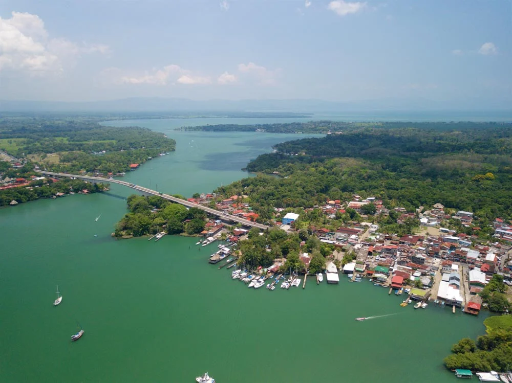 Overlooking the famous bridge of Rio Dulce and Lake Izabal