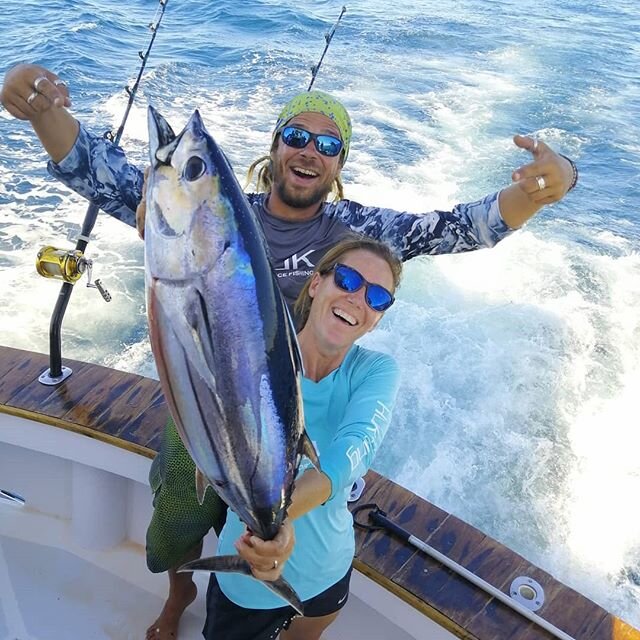 Always fun to catch these tunas (20 plus pounders) on and trip. It's been a great week here at @ruthlessroatancharters. Lots of fun this week meeting new friends and enjoying the company of old friends too! 
#goodtimes #ruthlessroatancharters #roatan