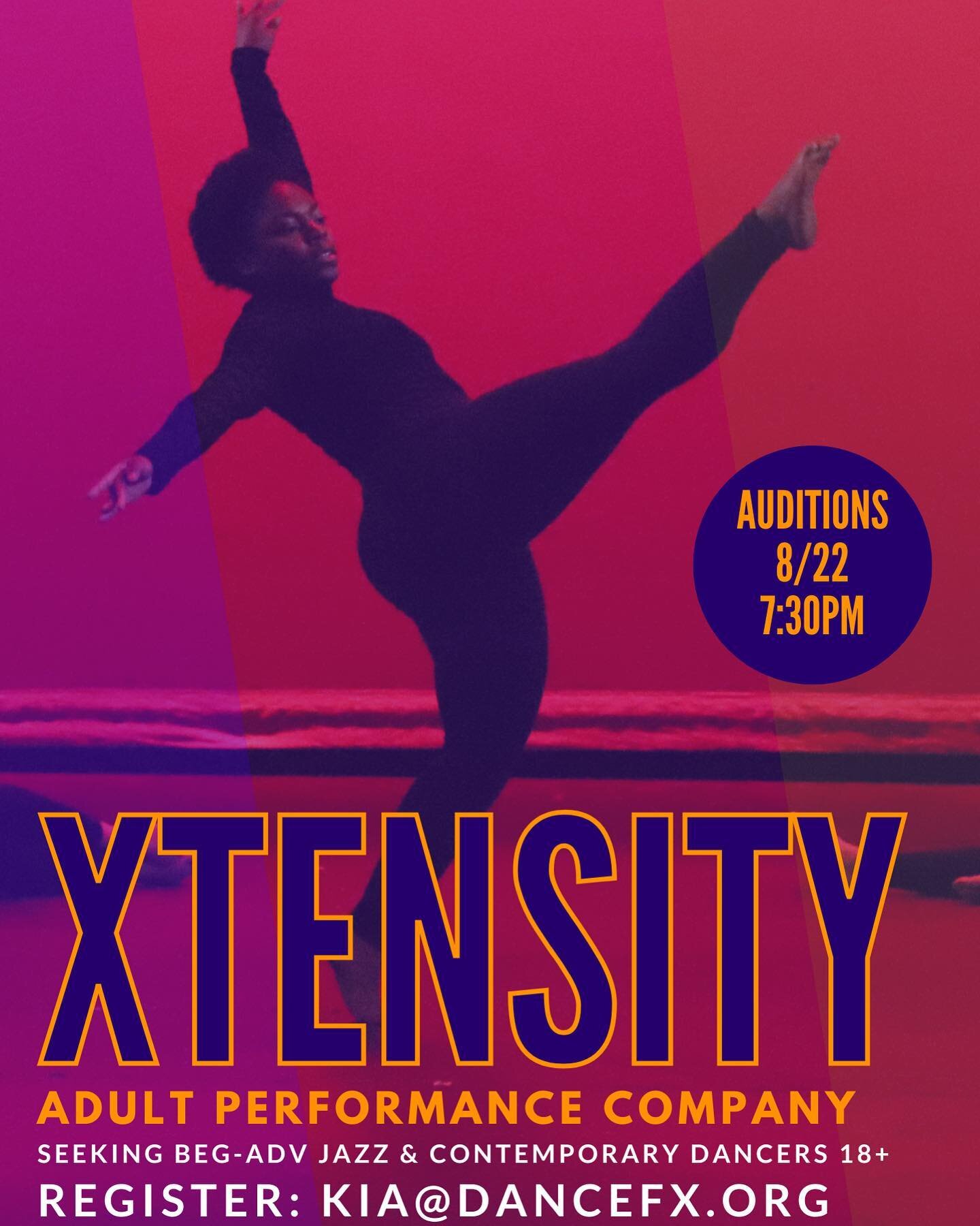 🚨 Audition alert! 🚨Our adult performance company is seeking beginner to advanced jazz and contemporary dancers who are interested in performance opportunities in a fun and friendly environment! We&rsquo;d love to see you on August 22nd at 7:30pm! T