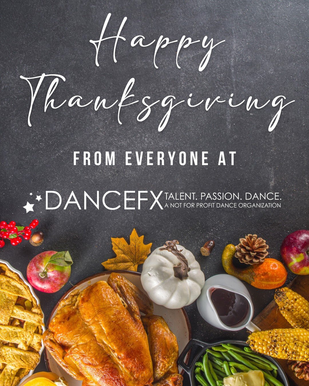 Dancefx Atlanta is forever grateful for our students, families, and staff. From our family to yours, we wish everyone a Happy Thanksgiving. If you don't celebrate Thanksgiving, we hope you are having a restful week. We look forward to having you all 