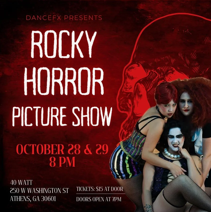GET YOUR TICKETS WHILE YOU CAN!! Dancefx Rocky Horror Picture Show tickets are selling like hotcakes! Tuesday and Wednesday at the 40 Watt- The countdown is here!! SEVEN DAYS until SHOWTIME!