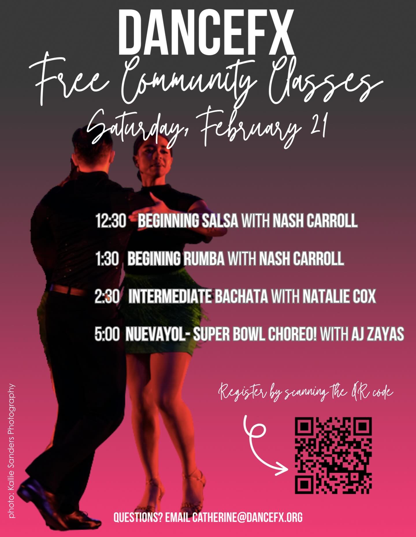 If you had as much fun with the Super Bowl halftime show as we did, then this month&rsquo;s Community Class Day is for you! Join us this Saturday for a day of FREE classes with a Latin flare. You can register using the drop in form at dancefx.org.