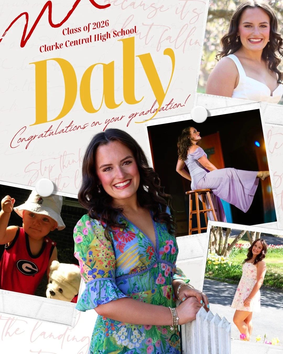 Our 3rd youth company we have graduating is the beautiful Ms. Daly Carpenter. She will be attending the University of Georgia Fall 2026, majoring in Health promotion with a behavioural medicine emphasis on the pre-med track. Dance not only makes her 