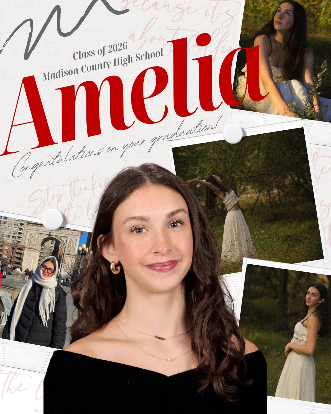 Out last but certently not least senior graduating class of 2026 is Amelia Hawks. After High School she will be charting her path through the professional world of dance as well as going to school for Nutrition and psychology in the near future. Amel