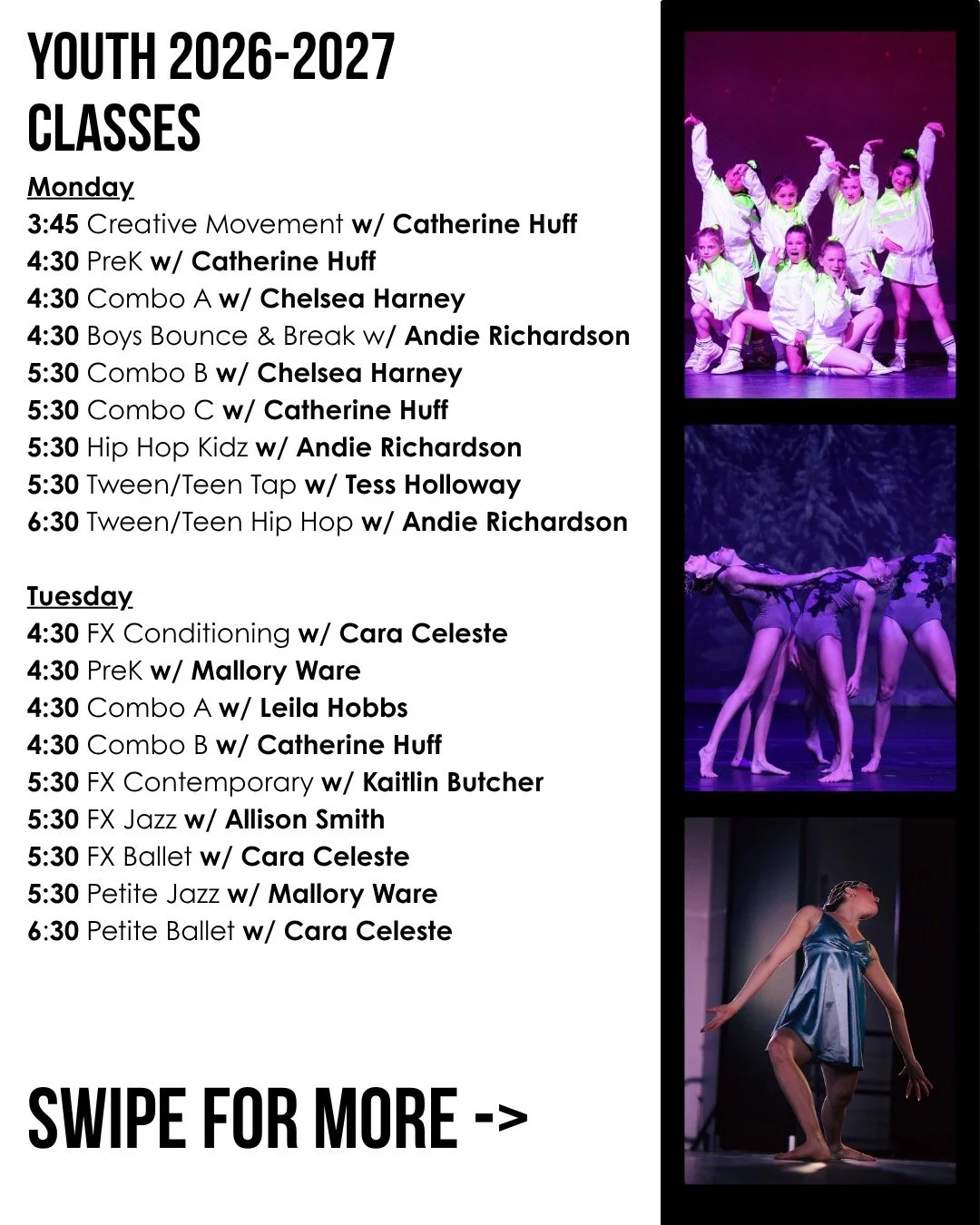 Come dance with us next season! We're currently running our annual 20% OFF PROMO! If you pay in full for the 26-27 dance season, you receive a 20% discount. We hope to see you! For more information, please email Kaitlin@dancefx.org.