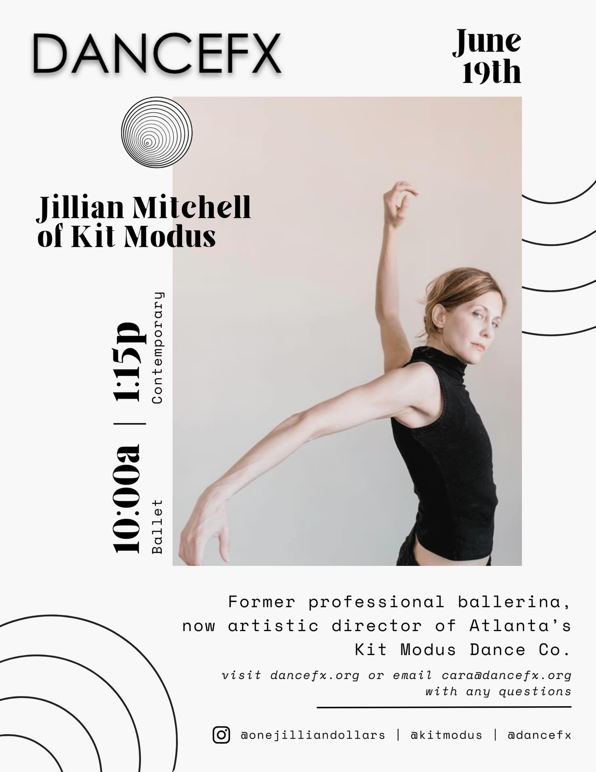 Dancefx is so excited to host two master classes with Jillian Mitchell on Friday June 19th! Classes are targeted towards intermediate/advanced ballet or contemporary dancers. Register by using the link in our bio, send us a DM, or email cara@dancefx.