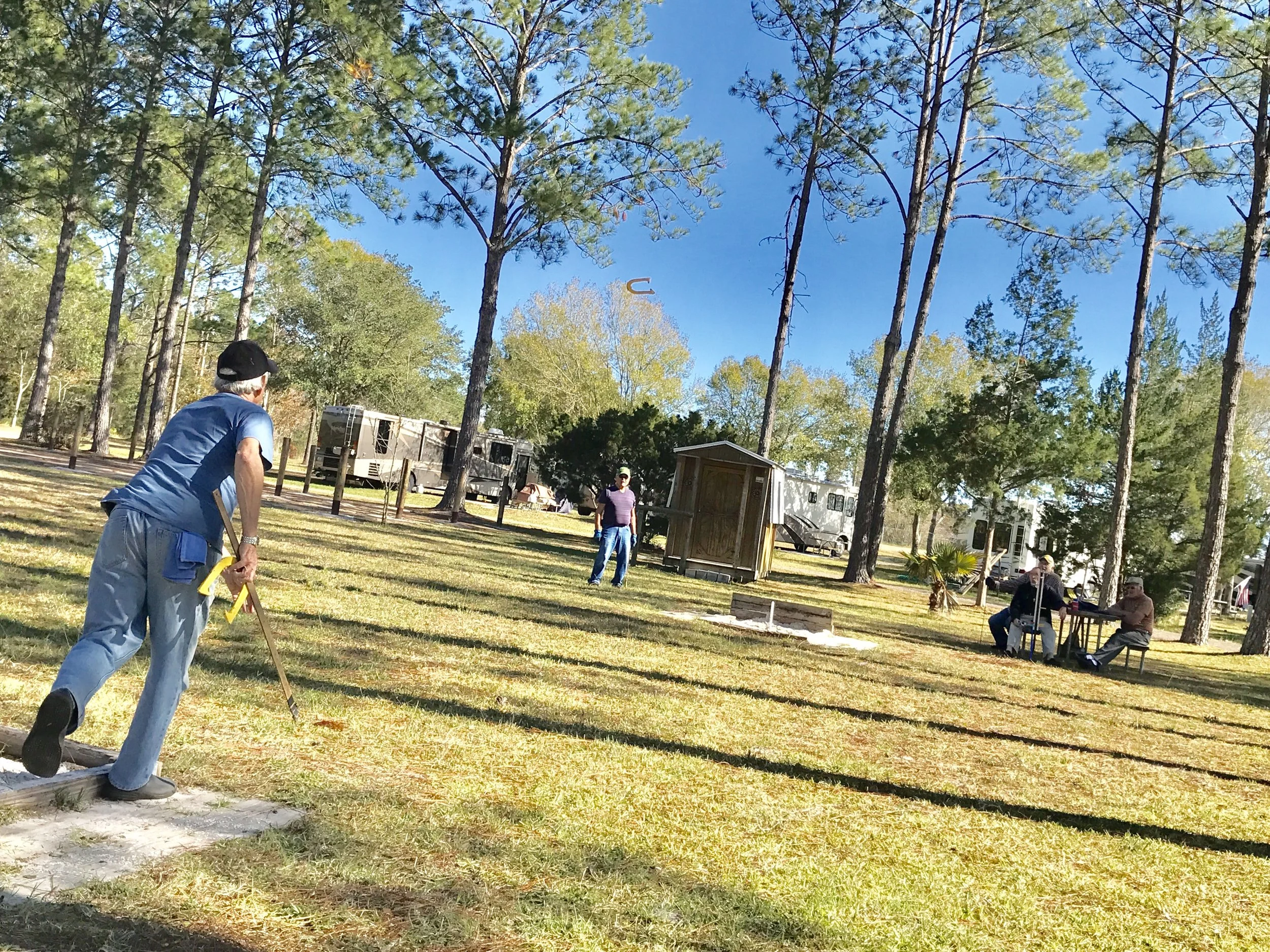 Horshoes and other outdoor games.