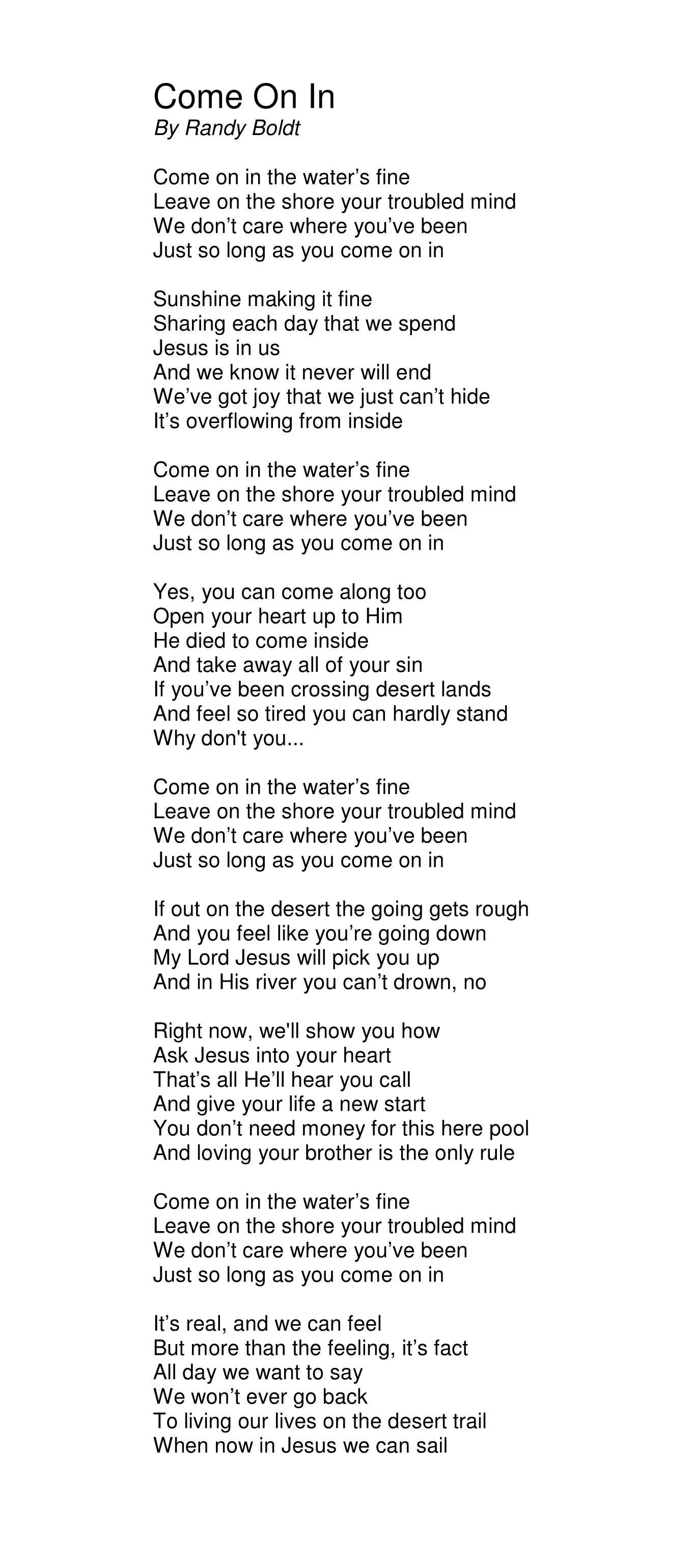 Song Lyrics