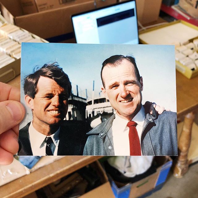 An unseen shot of #RFK found in the garage of mountain legend Dee Molenaar&rsquo;s son Peter while making our film. Dee accompanied the 1965 Mt. Kennedy expedition and shot some amazing photos. #foundphoto #bobbykennedy #archivalphoto #fromthevault #mtkennedy #rei #reicoop #1091 #optoutside #alifewelllived