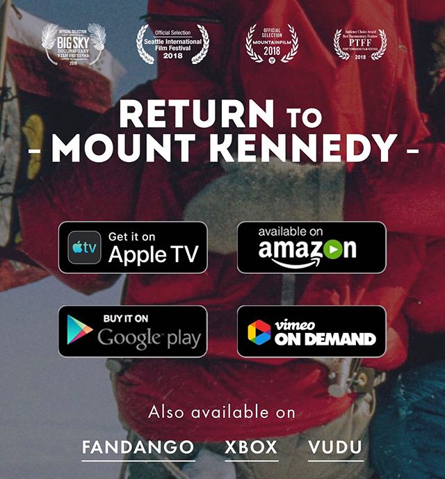 You have a lot of choices for your holiday movie. How about make it Mount Kennedy? Available now to rent or own! #docfilm #adventurefilm #itunes #amazonprime #vimeo #holidaymovie #pearljam #kennedyfamily #mountains #optoutside #reicoop #