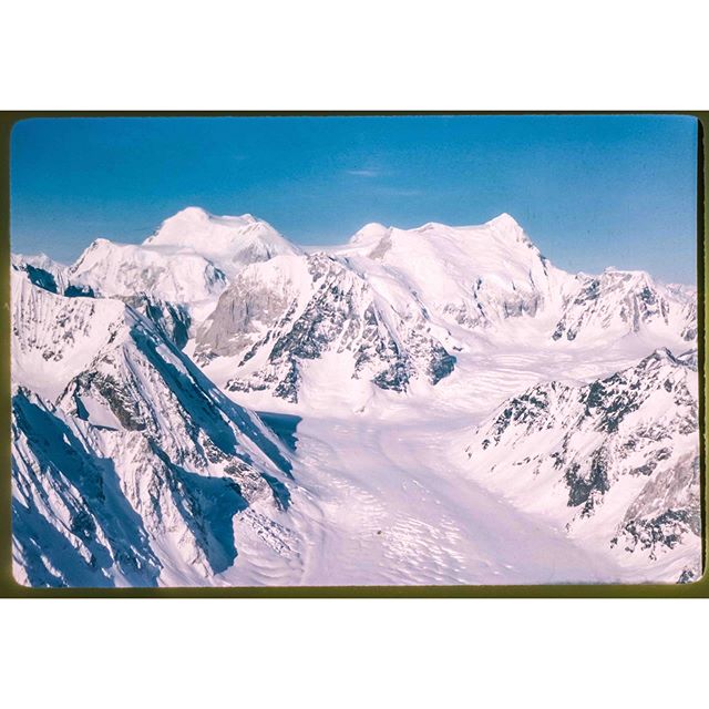 Mt. Kennedy to the right. Photo by Dee Molenaar from the air. #mtkennedy #deemolenaar #optoutside #foundphoto #archival #mountainporn #yukon