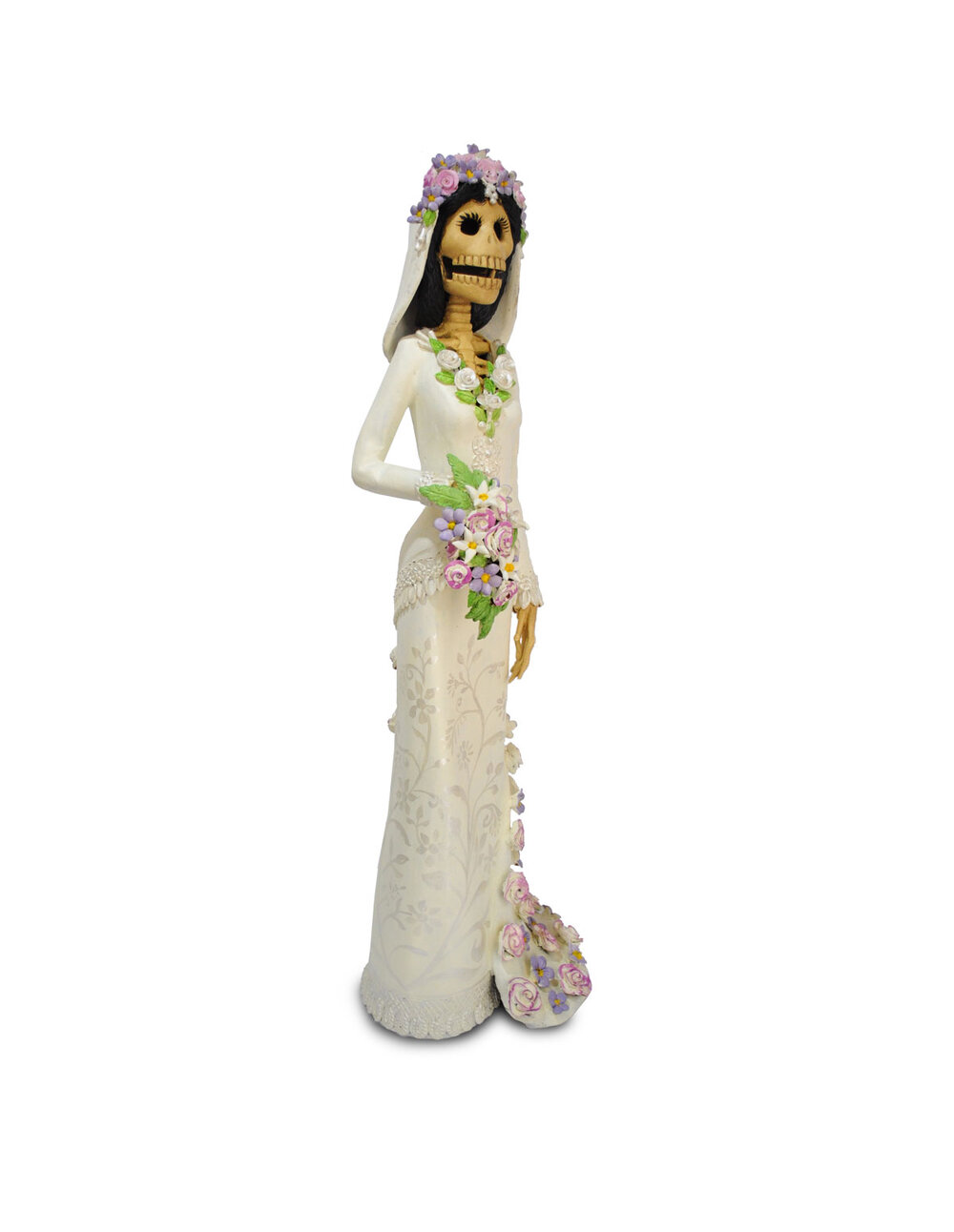 Catrina de barro vestida de novia — Tikal Arte Mexicano