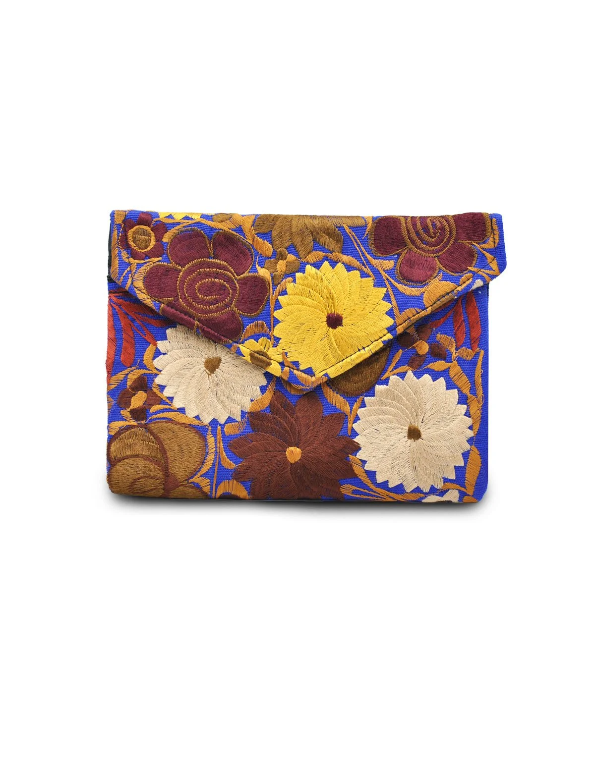 Bolsa artesanal tipo clutch café con flores hecha por artesanas de  Zinacantán, Chiapas — Tikal Arte Mexicano