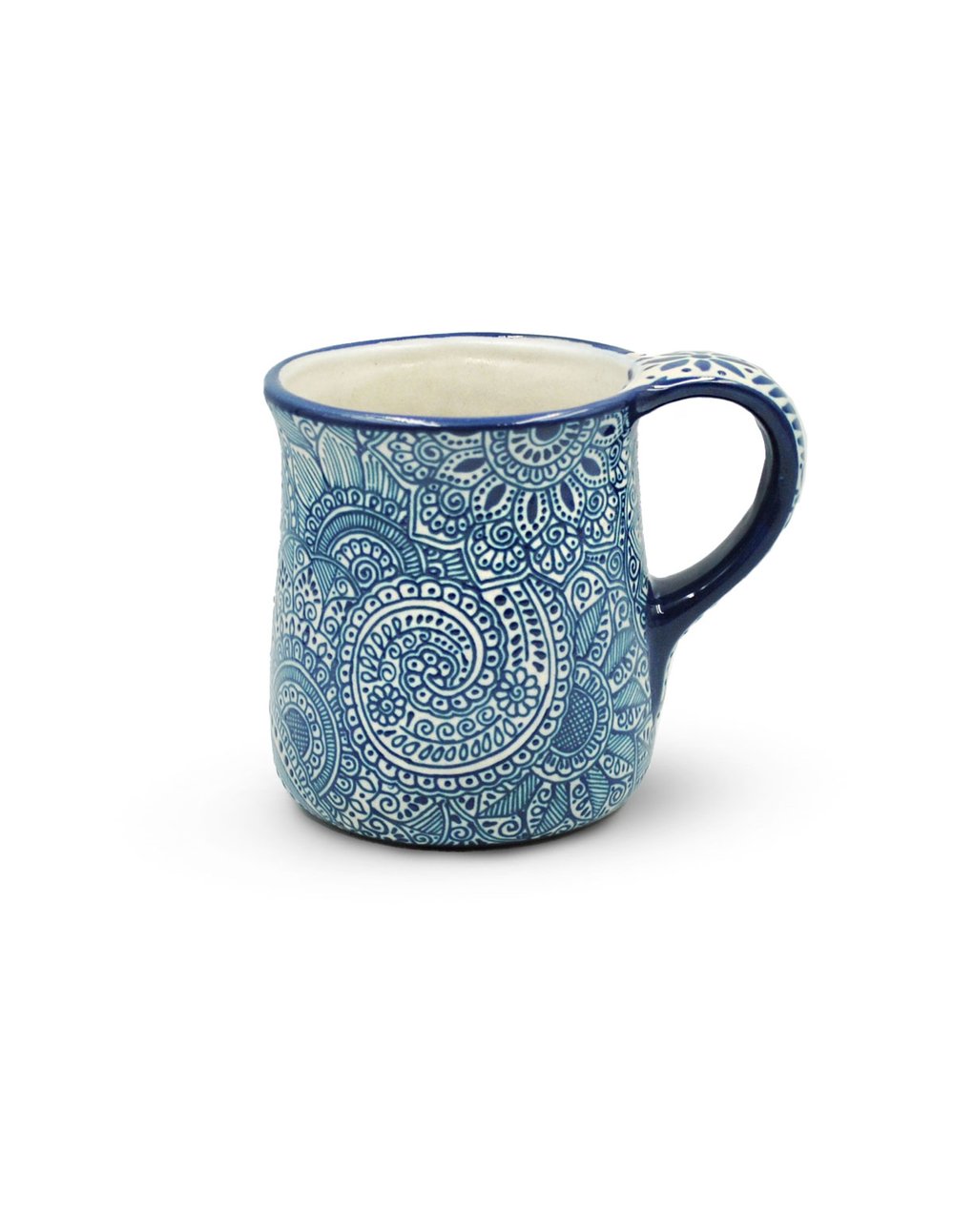 Taza para café o té diseño futura azul hecha de cerámica decorada — Tikal  Arte Mexicano