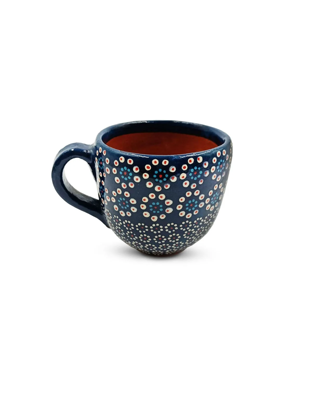 Taza de talavera diseño geométrico de triángulos azules — Tikal Arte ...