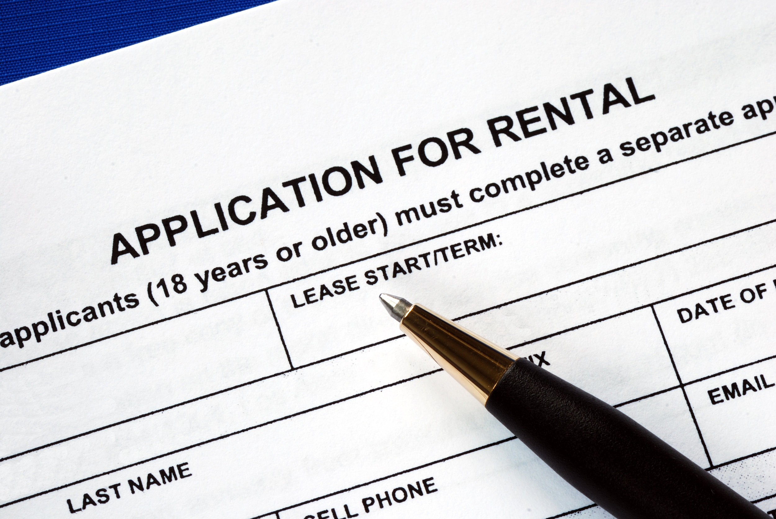 Rental property tenant screening process