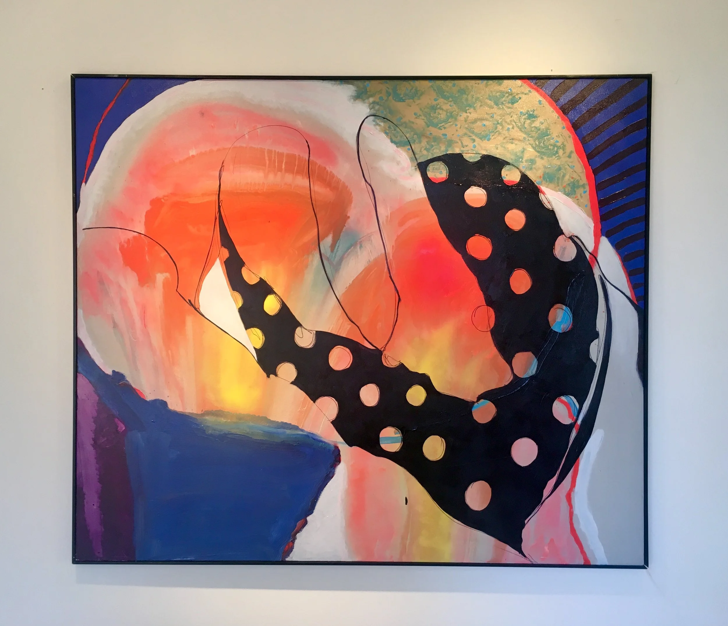 John Bodkin, Drifting, 2016, oil and spray paint on canvas, 59 x 69 inches