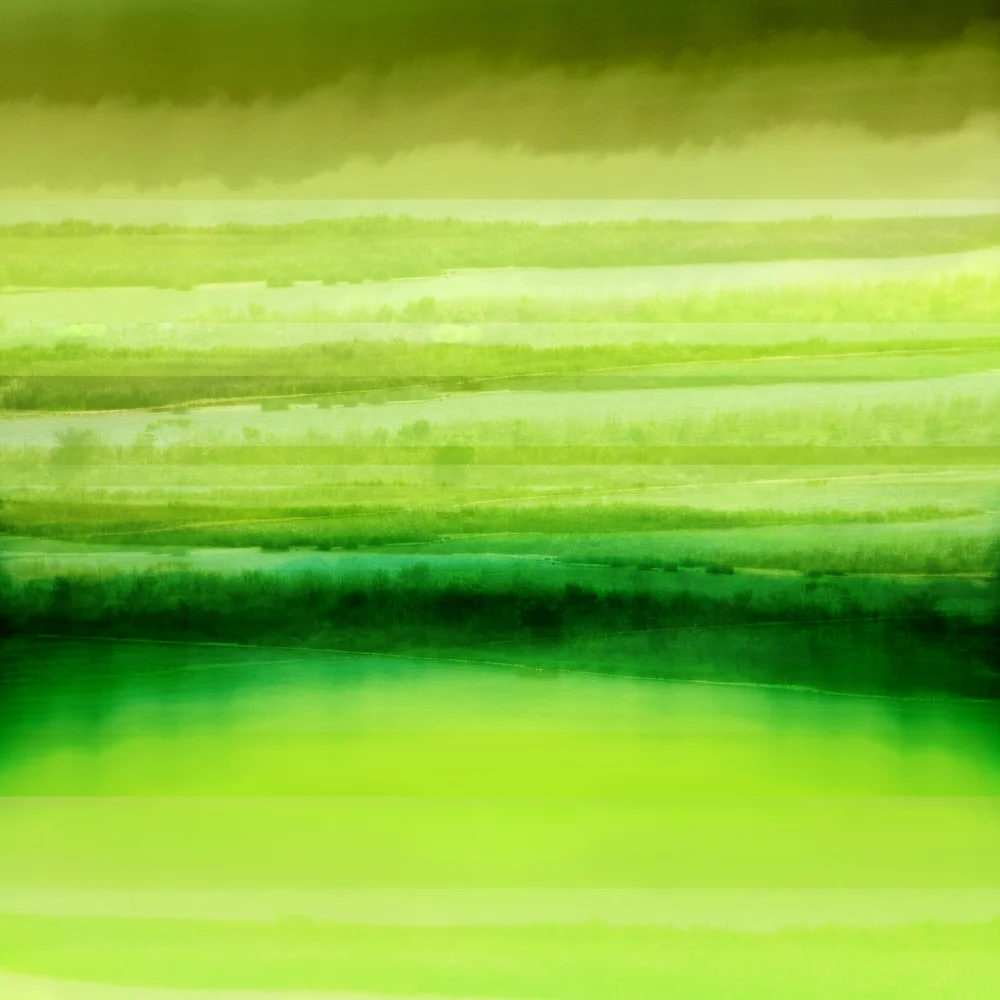 JENEE MATEER, Salt Pond Green (from the series The Sky is Lemonlime), 2015, digitally manipulated photographs printed with archival pigments on innova fine art paper ed. 5, 45 x 45 inches, available